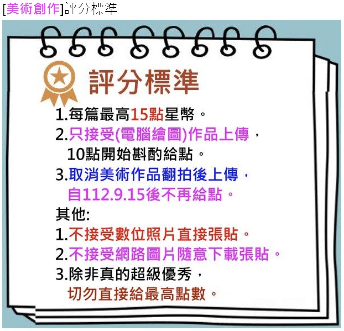 美術創作評分標準