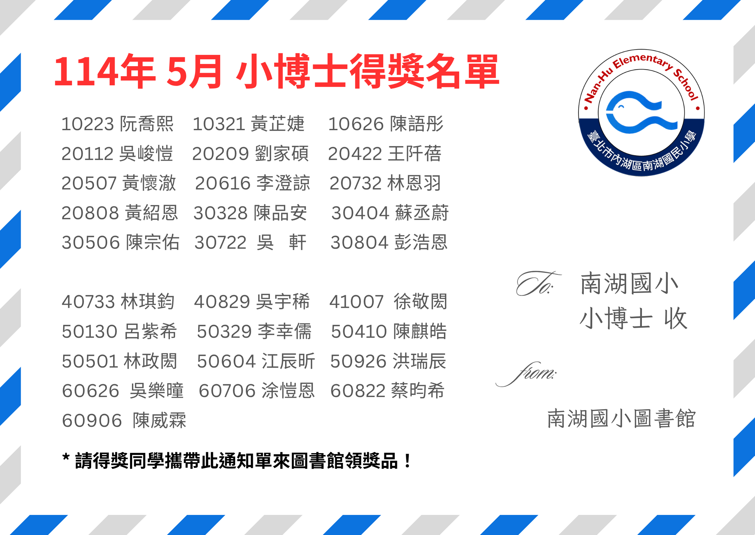 114年5月小博士得獎名單